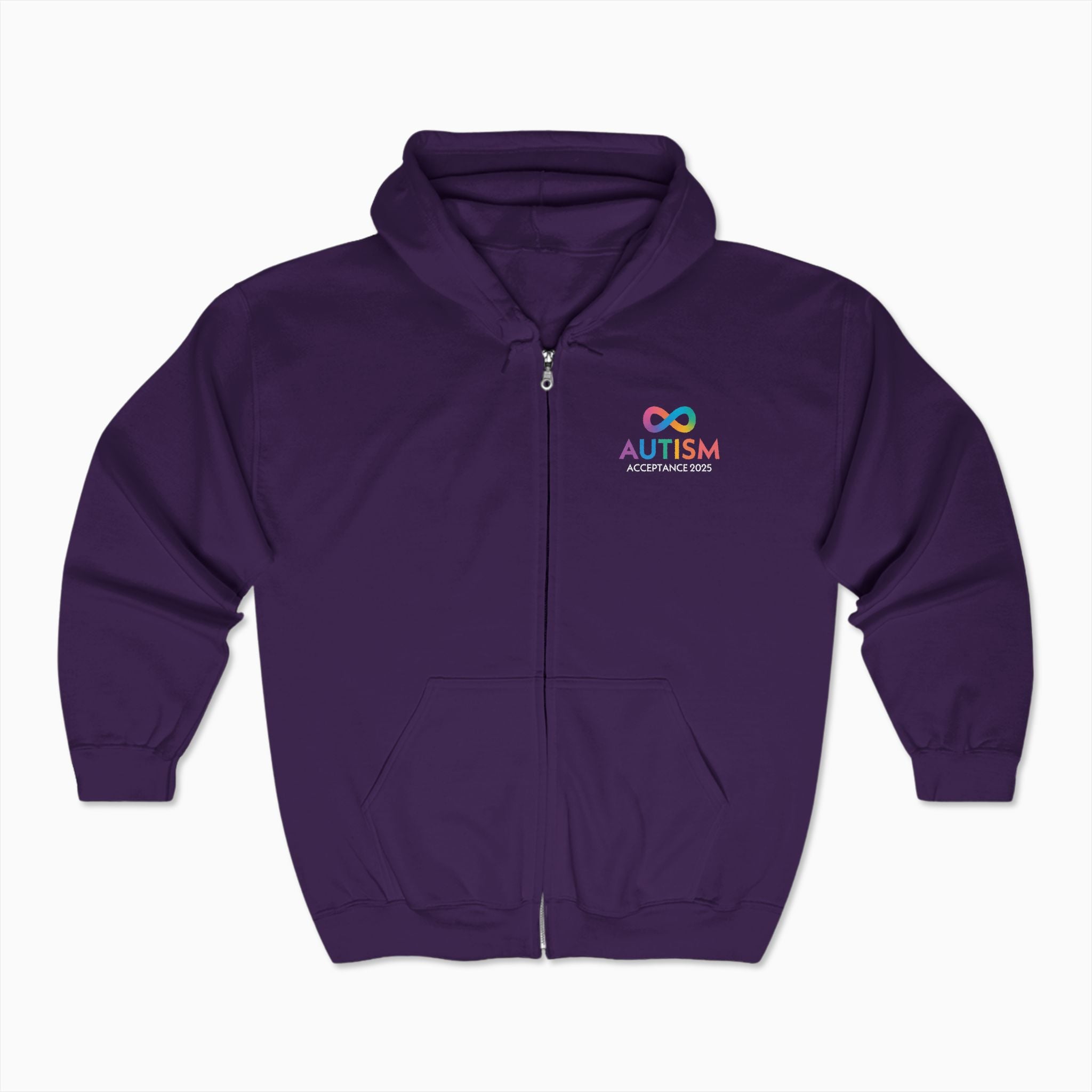 Autism Awareness 2025 - Infinity Acceptance Zip Up Hoodie