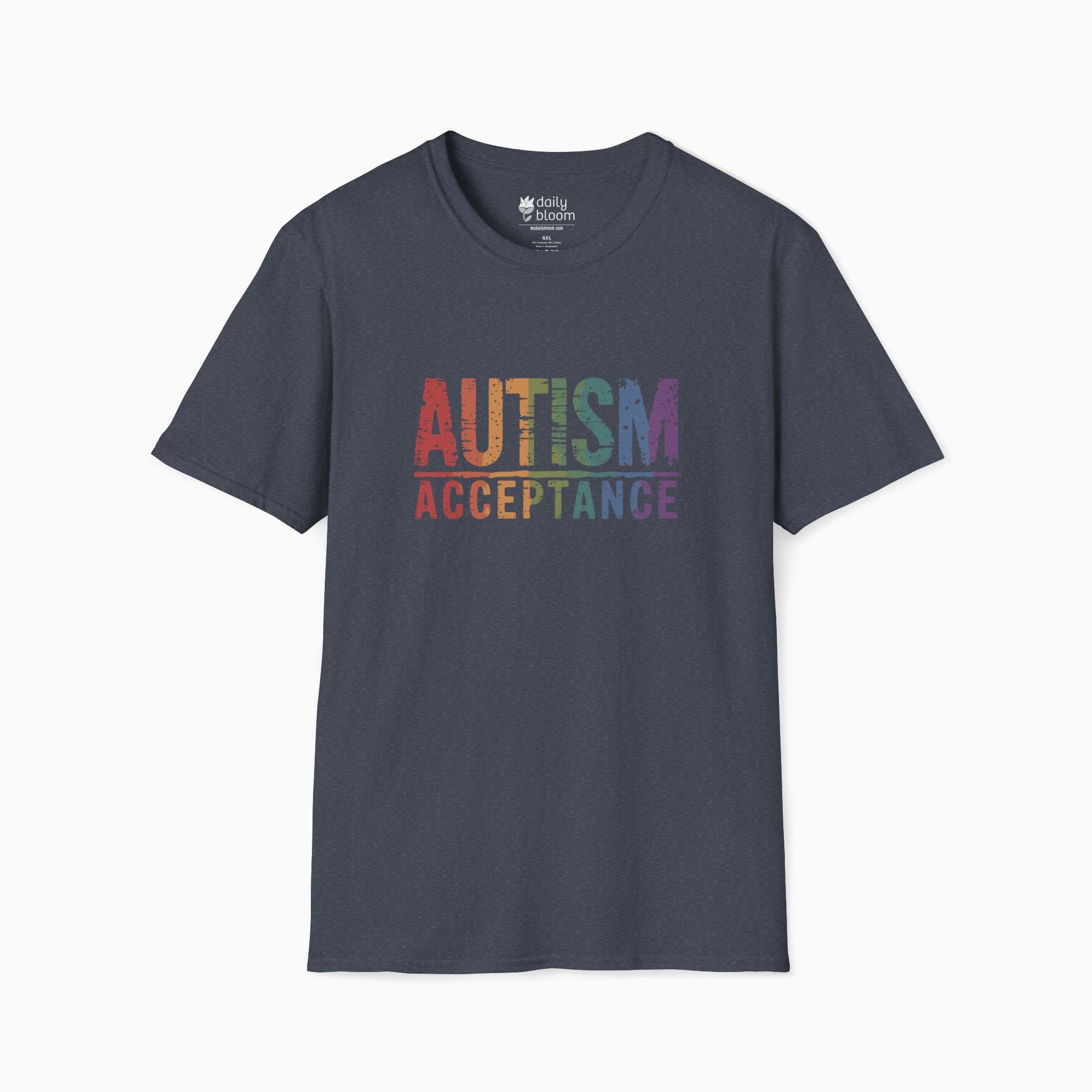 Autism Acceptance Grunge Rainbow Tee