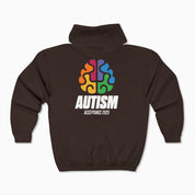 Autism Awareness 2025 - Brainbow Zip Up Hoodie