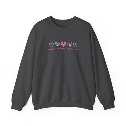 Advocate Support Empower Love Hearts Sweatshirt