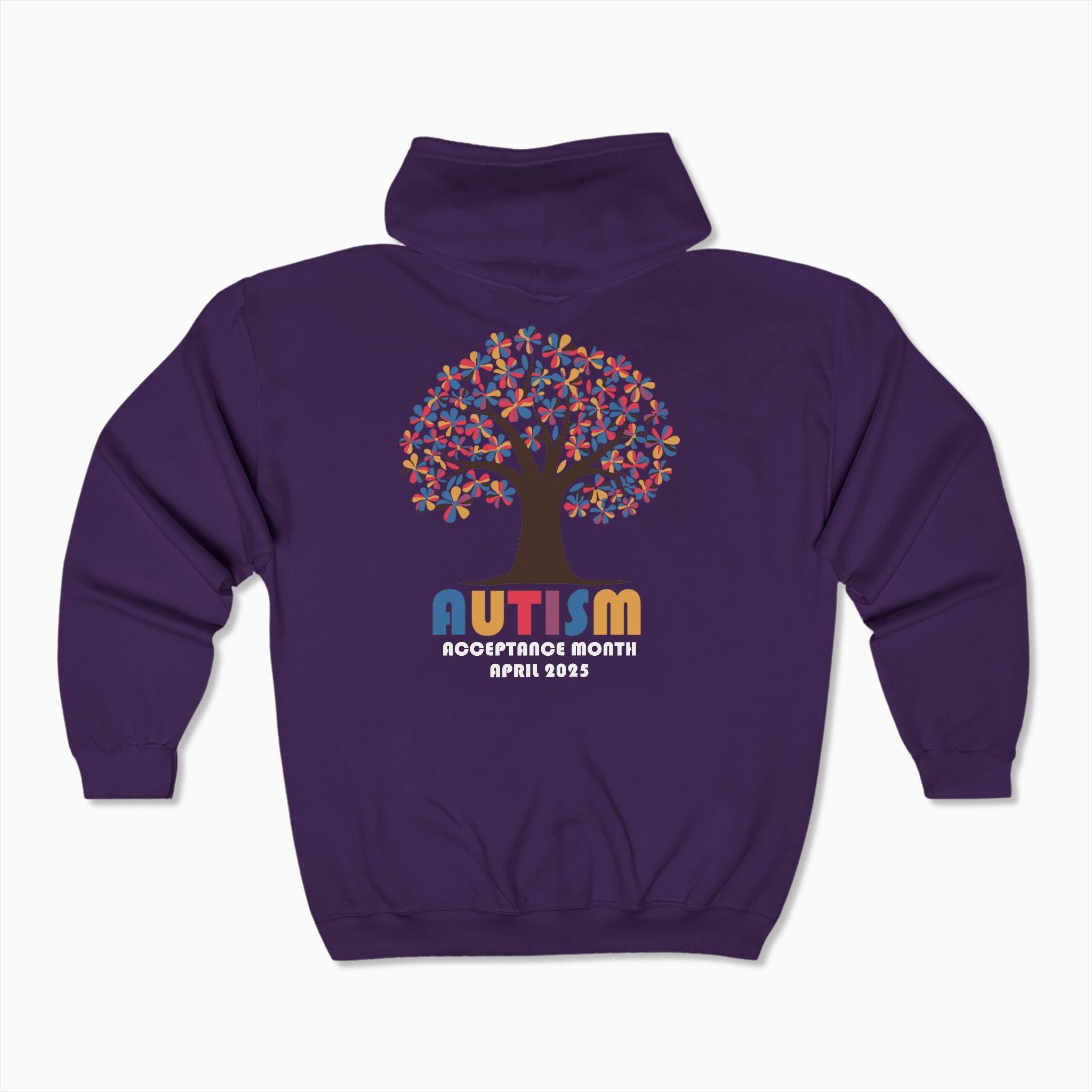 Autism Awareness 2025 - Tree of Acceptance Zip Up Hoodie