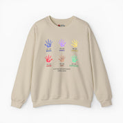 Autism Awareness 2025 - Affirmation Handprints Sweatshirt