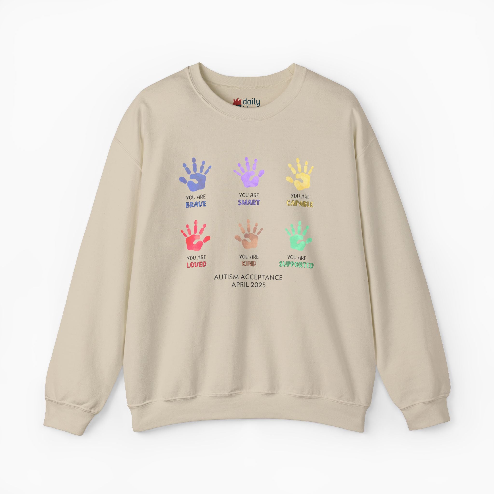 Autism Awareness 2025 - Affirmation Handprints Sweatshirt
