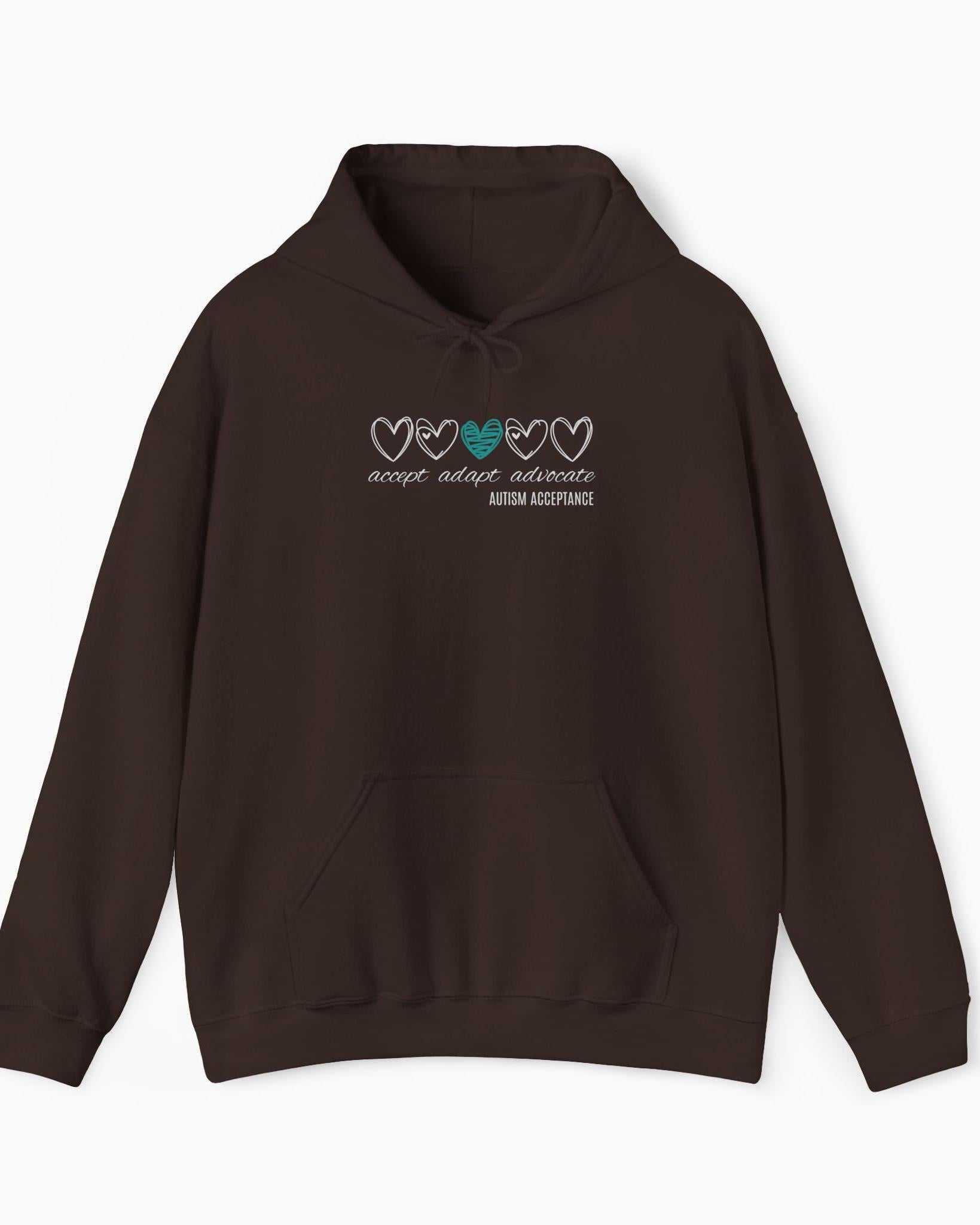 Accept Adapt Advocate Love Hearts Hoodie
