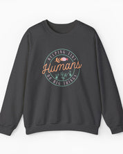 Helping Tiny Humans Do Big Things Sweatshirt-Dark Heather-Neurodiversity, ADHD & Autism Awareness & Acceptance Sweatshirt by Daily Bloom