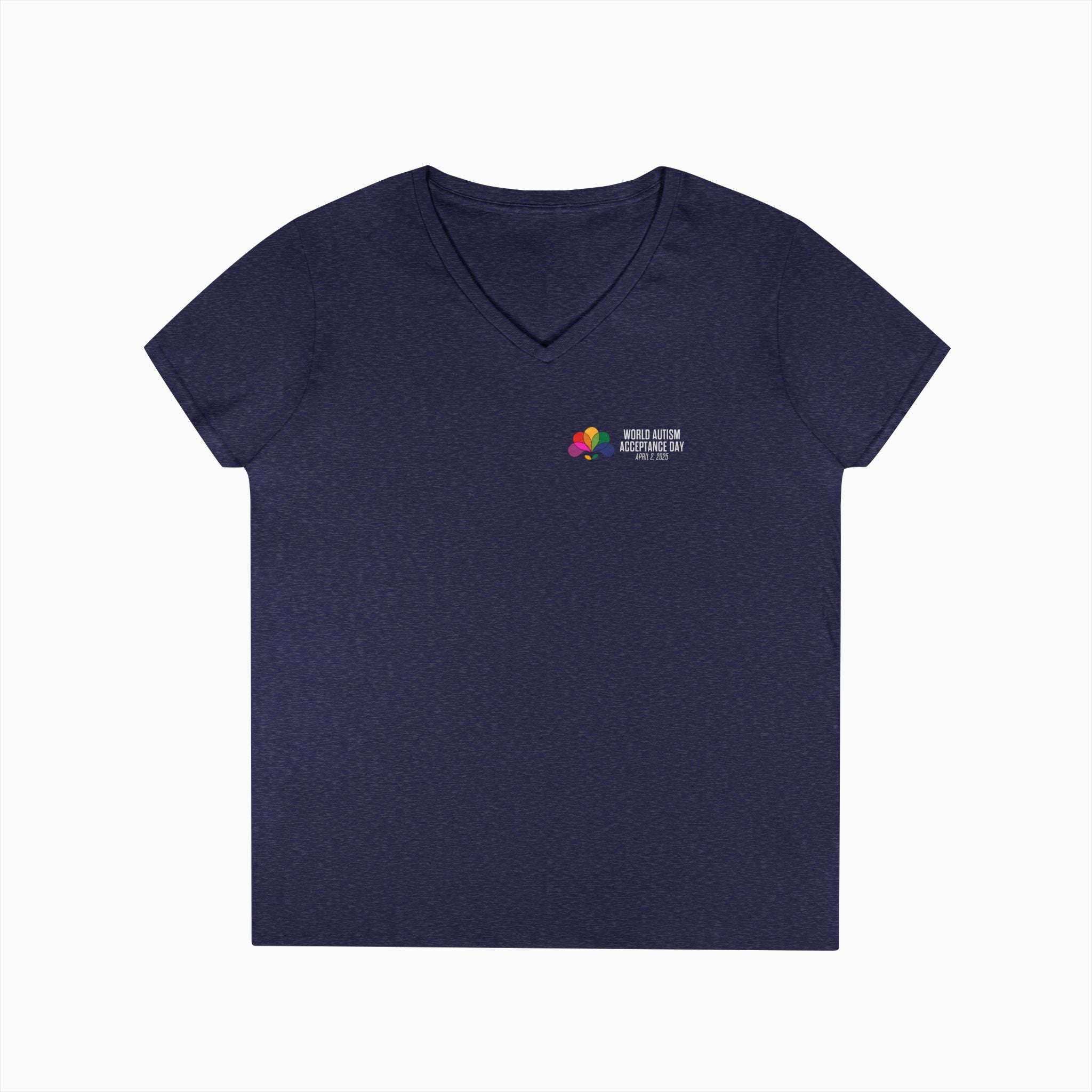 Autism Awareness 2025 - Spectrum in Bloom Ladies V-Neck T-Shirt