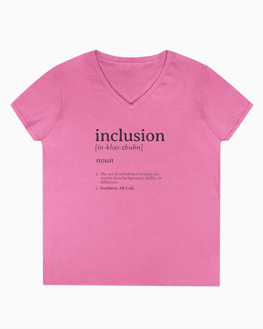 Autism V - neck - Inclusion Definition - Southern Style Ladies V - Neck T-Shirt - Daily Bloom