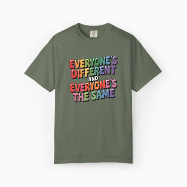 Autism T-Shirt - Everyone's Different and Everyone's the Same Comfort Colors Tee - Daily Bloom