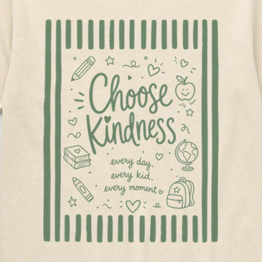 Choose Kindness Comfort Colors Tee Ivory t-shirt, design close-up