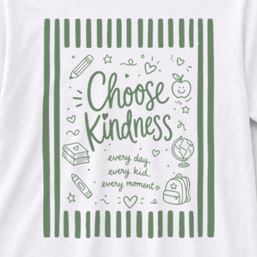 Choose Kindness Comfort Colors Tee White t-shirt, design close-up
