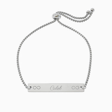 Autism Accessories - Infinitely Loved Bar Bracelet with Personalized Name Engraving - Daily Bloom
