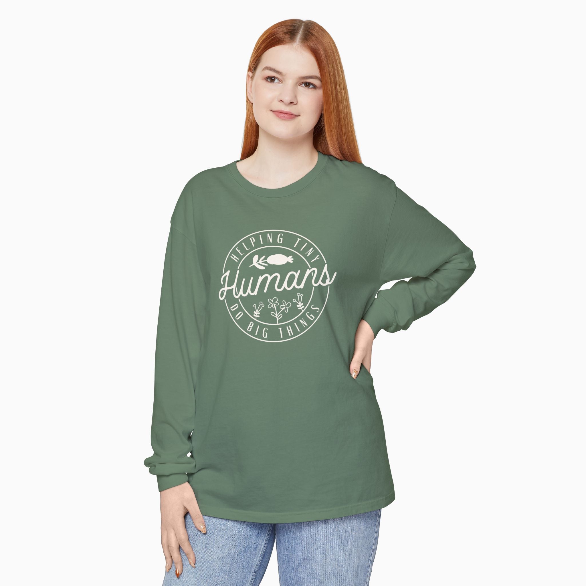 Helping Tiny Humans Do Big Things Comfort Colors Long Sleeve T-Shirt