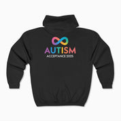 Autism Awareness 2025 - Infinity Acceptance Zip Up Hoodie