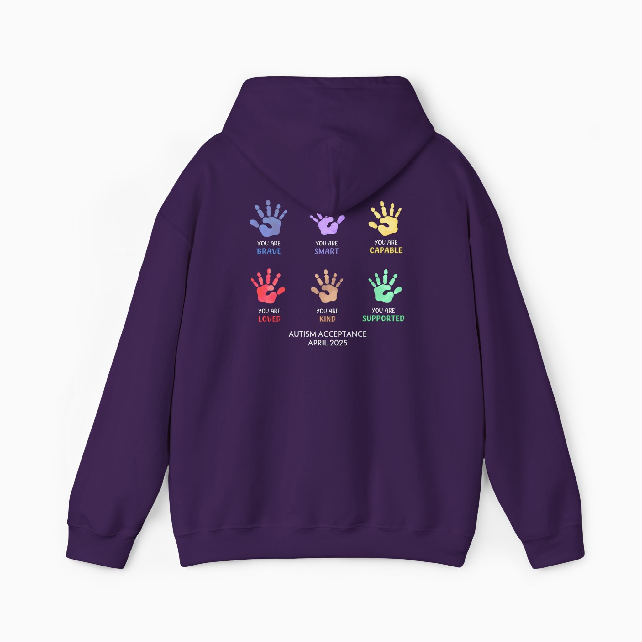 Autism Awareness 2025 - Affirmation Handprints Hoodie
