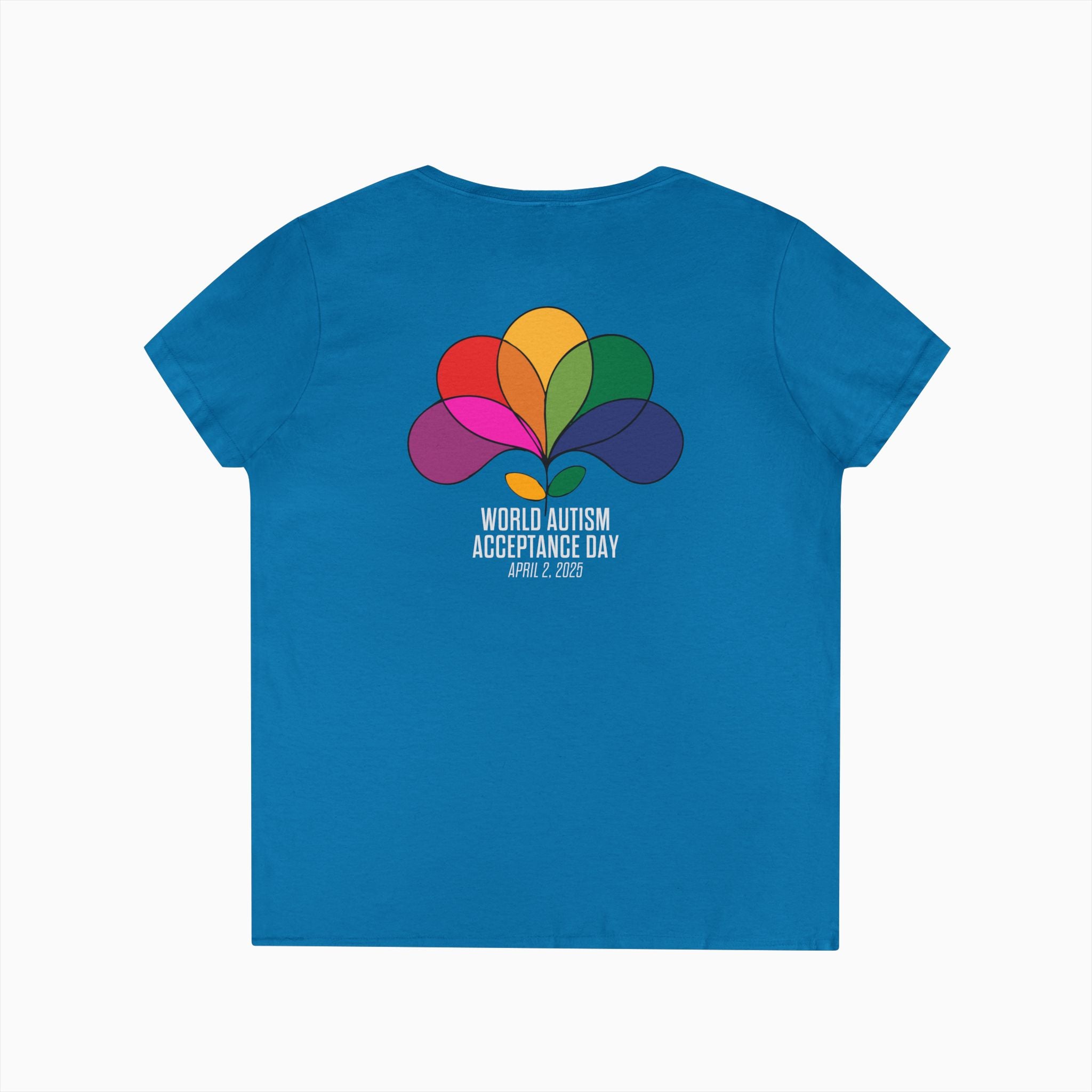 Autism Awareness 2025 - Spectrum in Bloom Ladies V-Neck T-Shirt