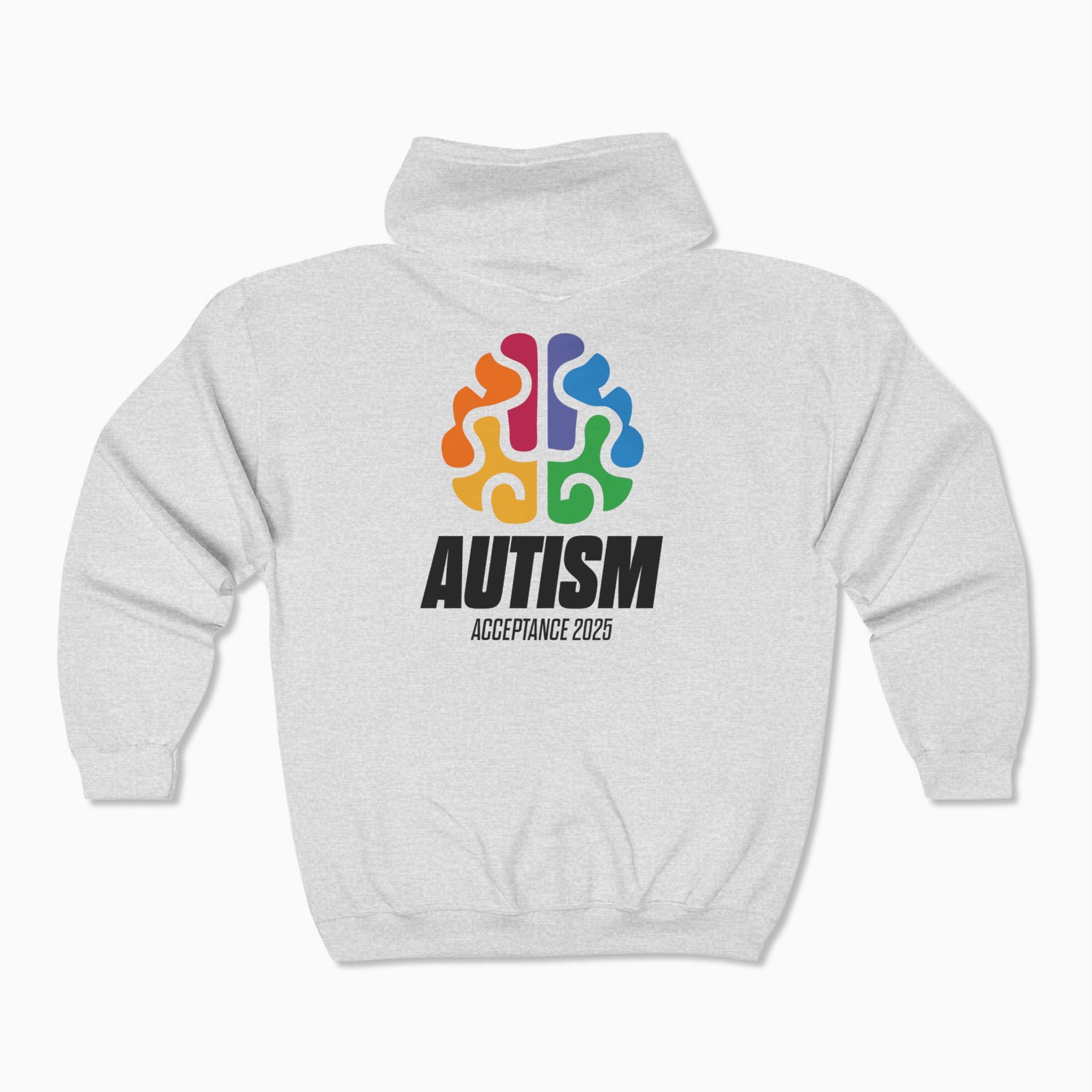 Autism Awareness 2025 - Brainbow Zip Up Hoodie