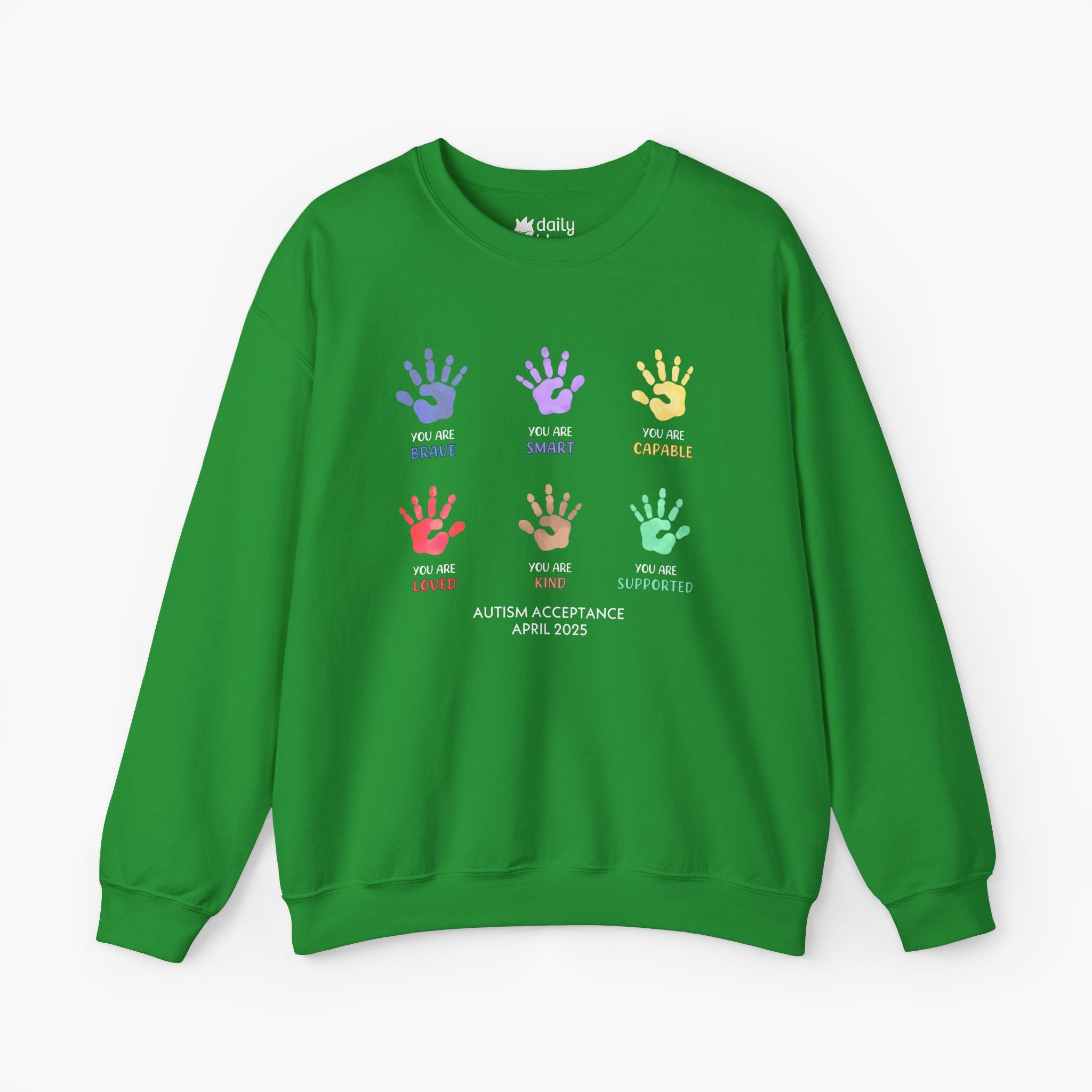 Autism Awareness 2025 - Affirmation Handprints Sweatshirt