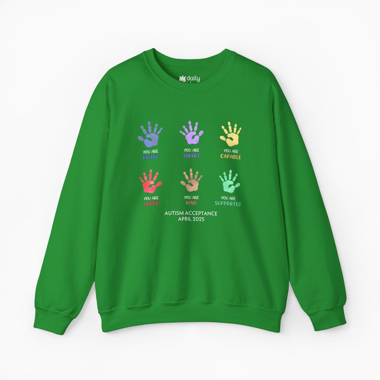 Autism Awareness 2025 - Affirmation Handprints Sweatshirt