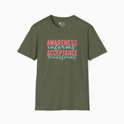 Awareness Informs Acceptance Transforms Tee-Military Green-Neurodiversity, ADHD & Autism Awareness & Acceptance T-Shirt by Daily Bloom
