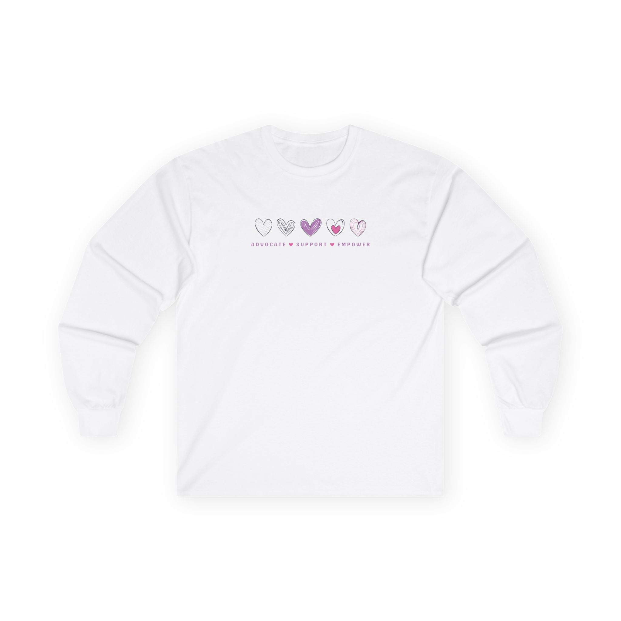 Autism Long - sleeve - Advocate Support Empower Love Hearts Long Sleeve T-Shirt - Daily Bloom