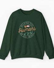 Helping Tiny Humans Do Big Things Sweatshirt-Forest Green-Neurodiversity, ADHD & Autism Awareness & Acceptance Sweatshirt by Daily Bloom