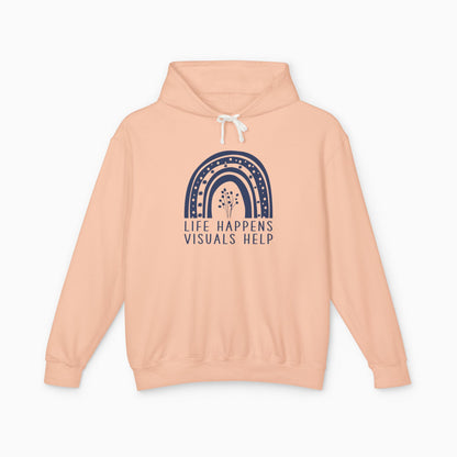 Life Happens Visuals Help Comfort Colors Lightweight Hoodie