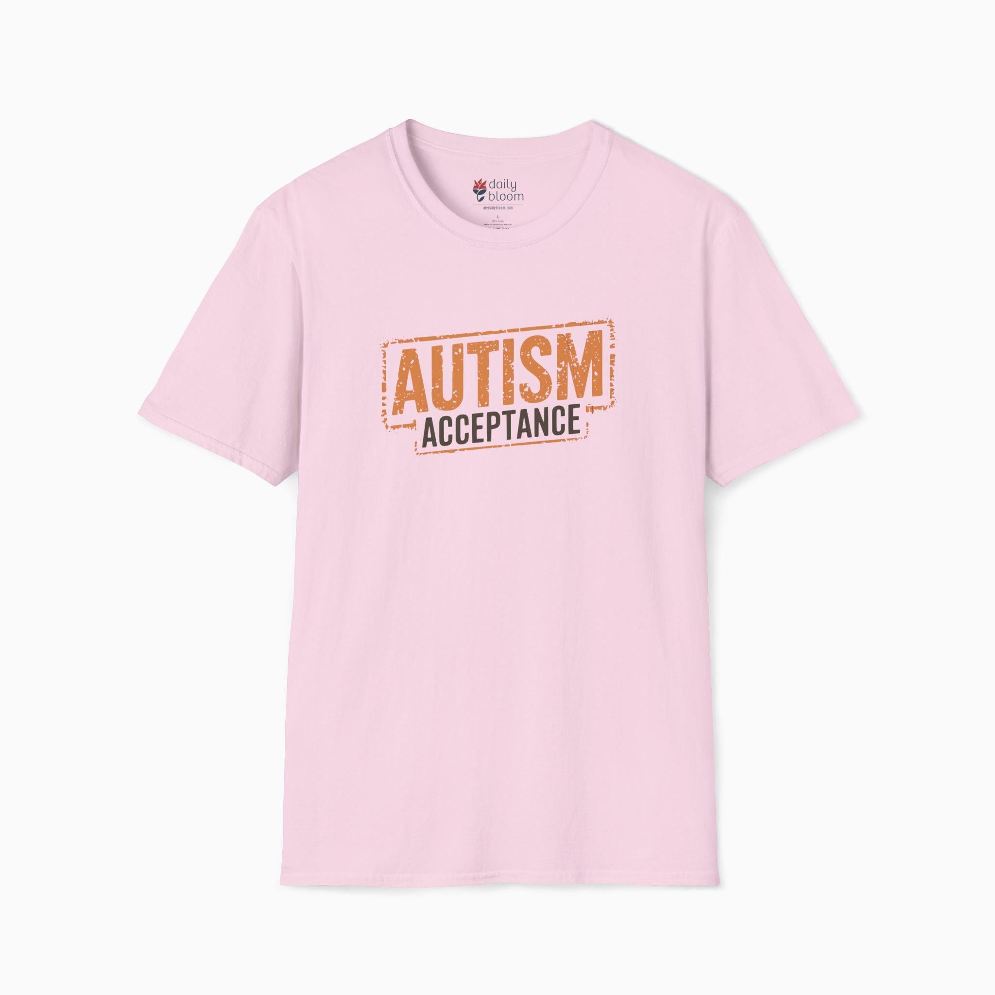 Autism Acceptance Graffiti Tee-Light Pink-Neurodiversity, ADHD & Autism Awareness & Acceptance T-Shirt by Daily Bloom