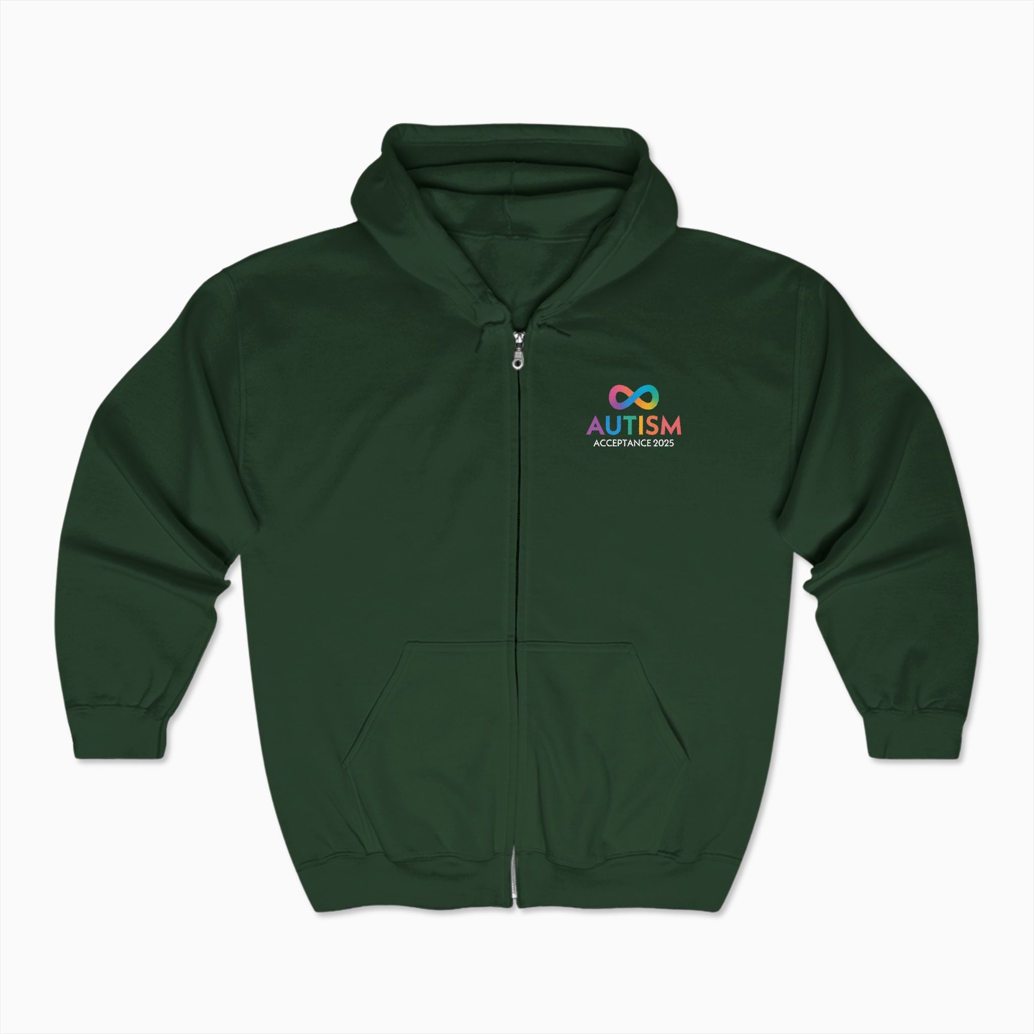 Autism Awareness 2025 - Infinity Acceptance Zip Up Hoodie
