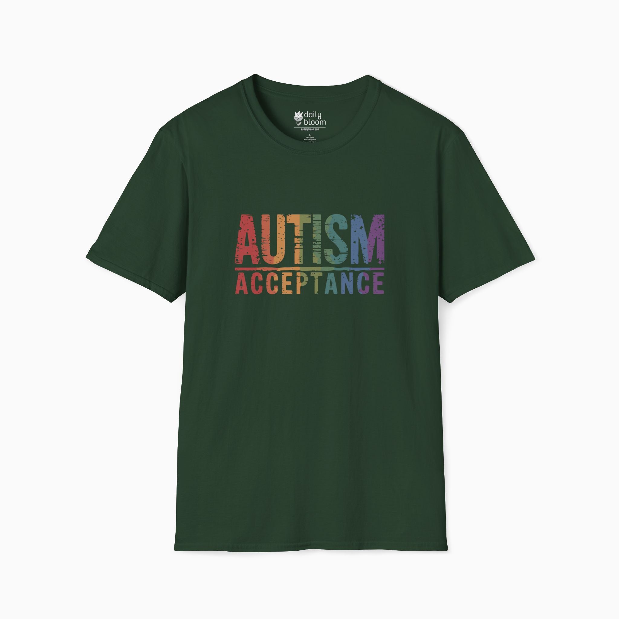 Autism Acceptance Grunge Rainbow Tee