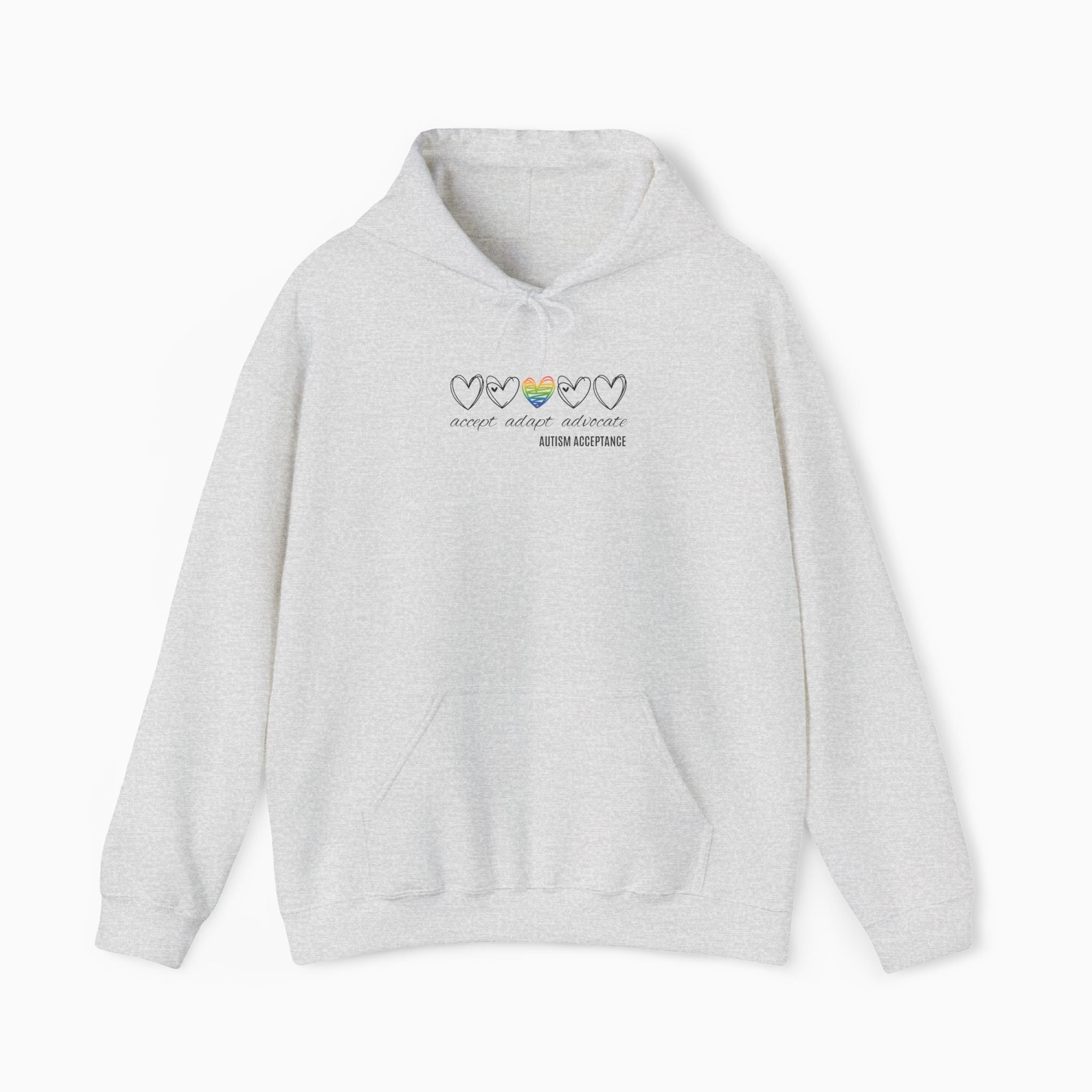 Accept Adapt Advocate Rainbow Love Heart Hoodie