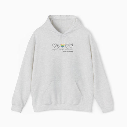 Accept Adapt Advocate Rainbow Love Heart Hoodie