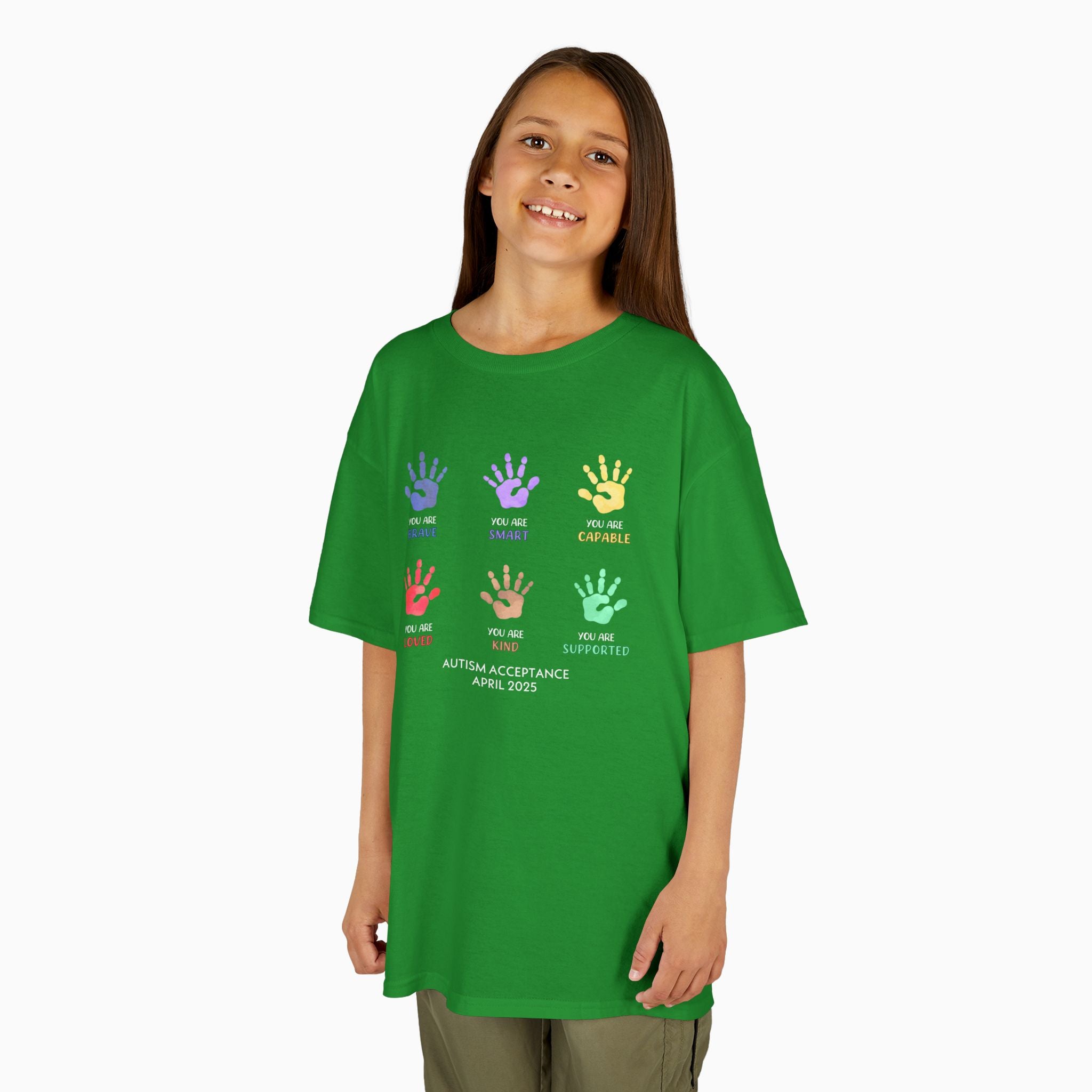 Autism Awareness 2025 - Affirmation Handprints Youth T-Shirt