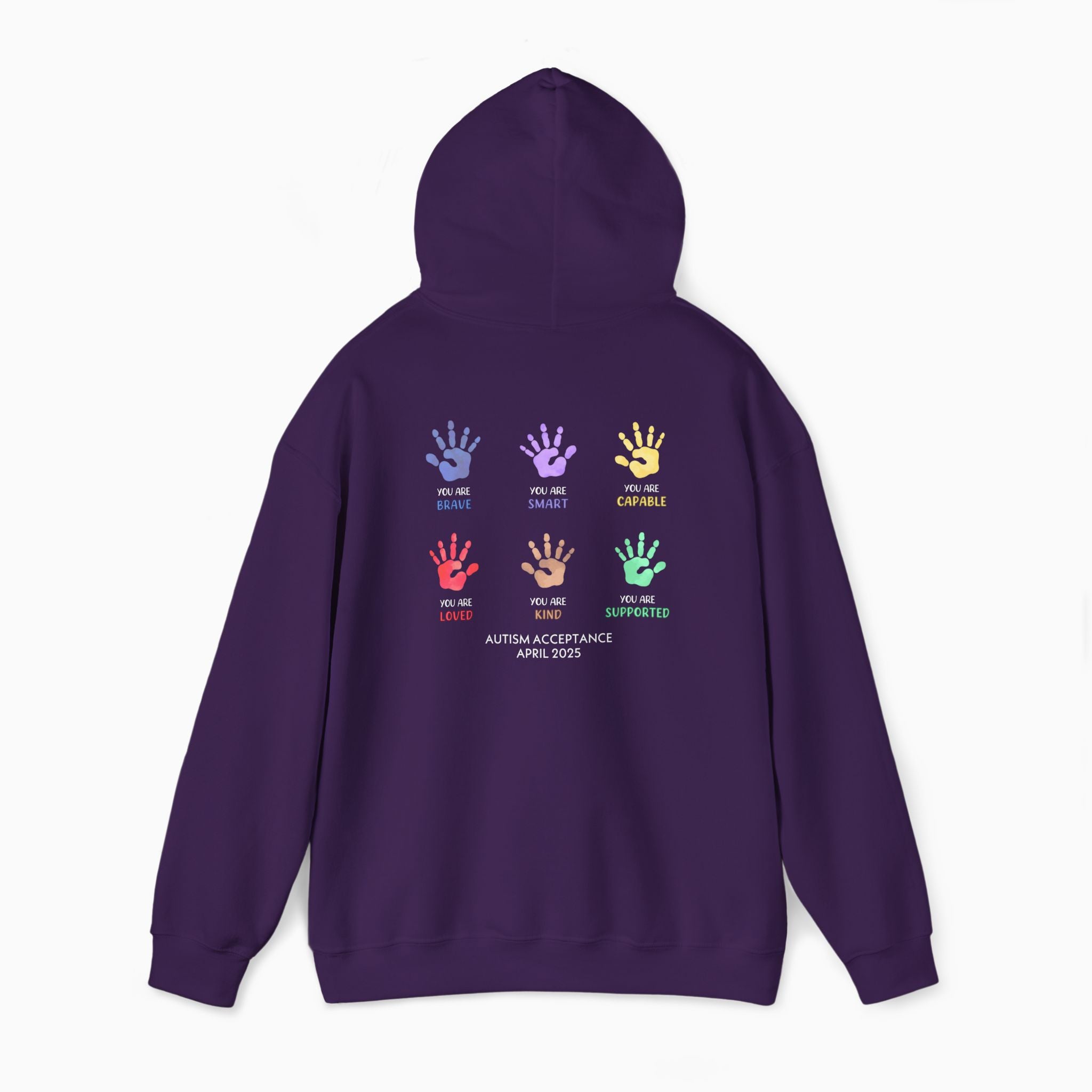 Autism Awareness 2025 - Affirmation Handprints Hoodie