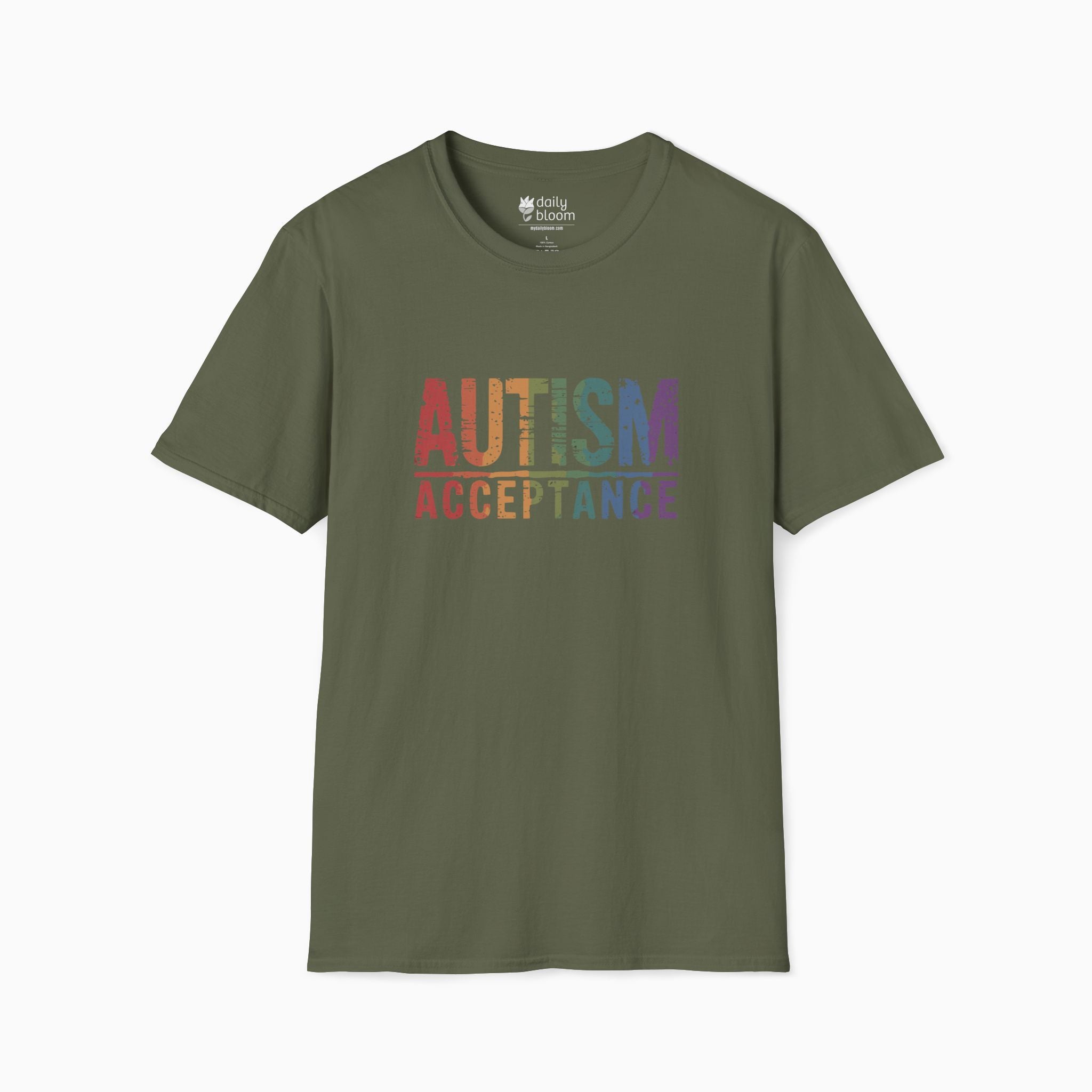 Autism Acceptance Grunge Rainbow Tee