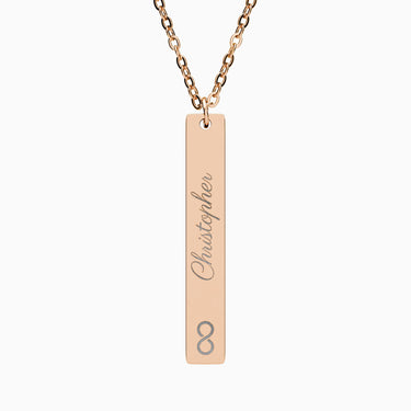 Autism Accessories - Infinitely Loved Bar Necklace with Personalized Name Engraving - Daily Bloom