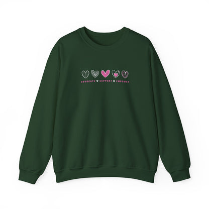 Advocate Support Empower Love Hearts Sweatshirt