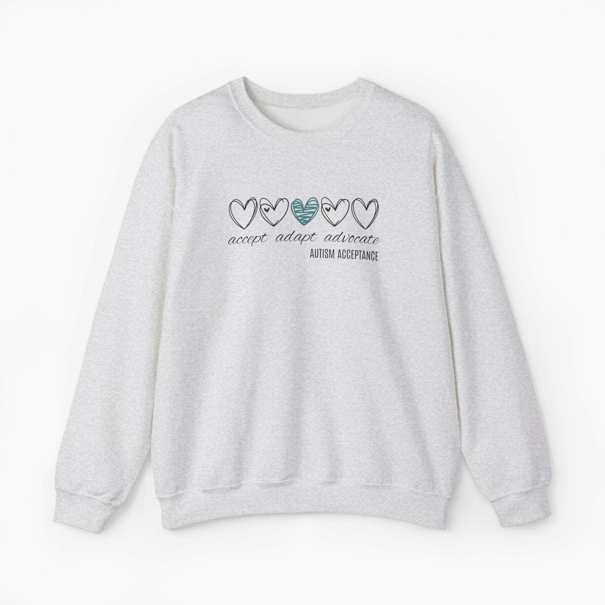 Accept Adapt Advocate Love Hearts Sweatshirt