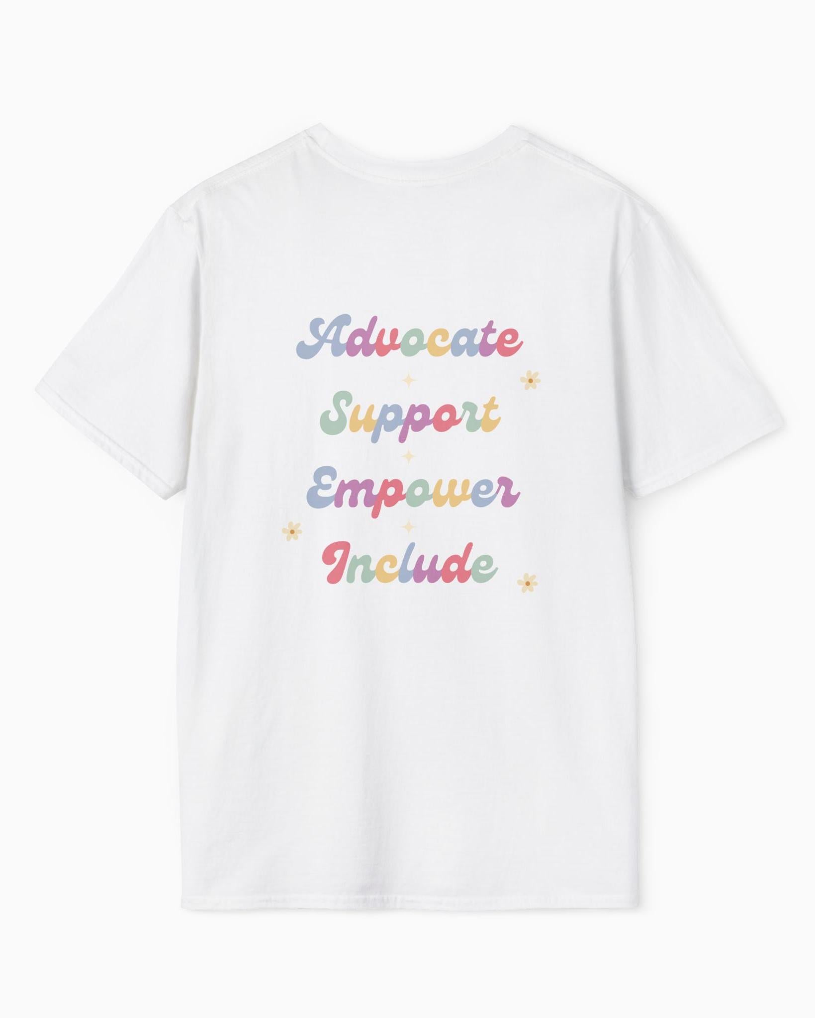  Back Print-Neurodiversity, ADHD & Autism Awareness & Acceptance T-Shirt by Daily Bloom