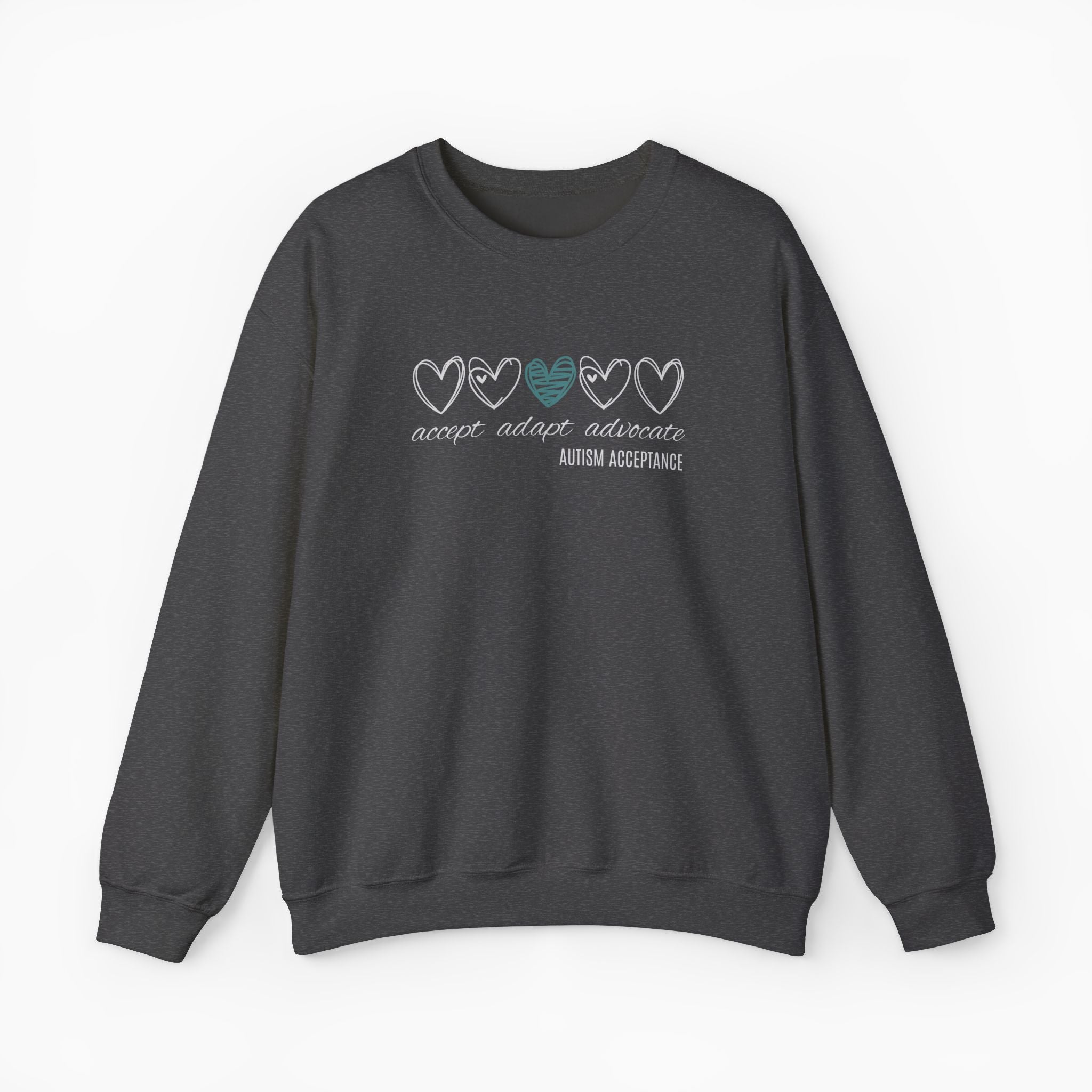 Accept Adapt Advocate Love Hearts Sweatshirt