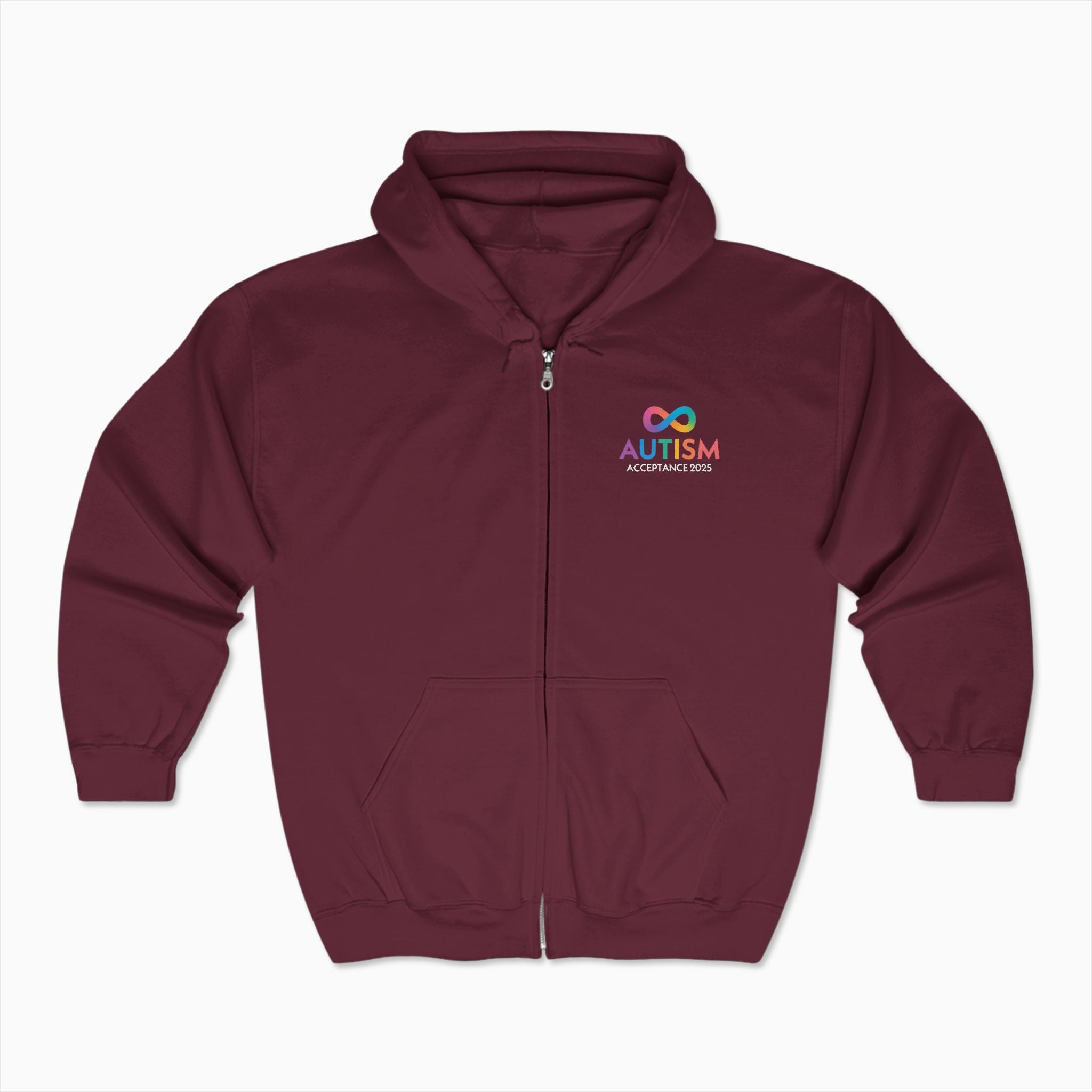Autism Awareness 2025 - Infinity Acceptance Zip Up Hoodie