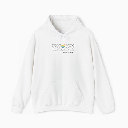 Accept Adapt Advocate Rainbow Love Heart Hoodie