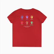 Autism Awareness 2025 - Affirmation Handprints Ladies V-Neck T-Shirt