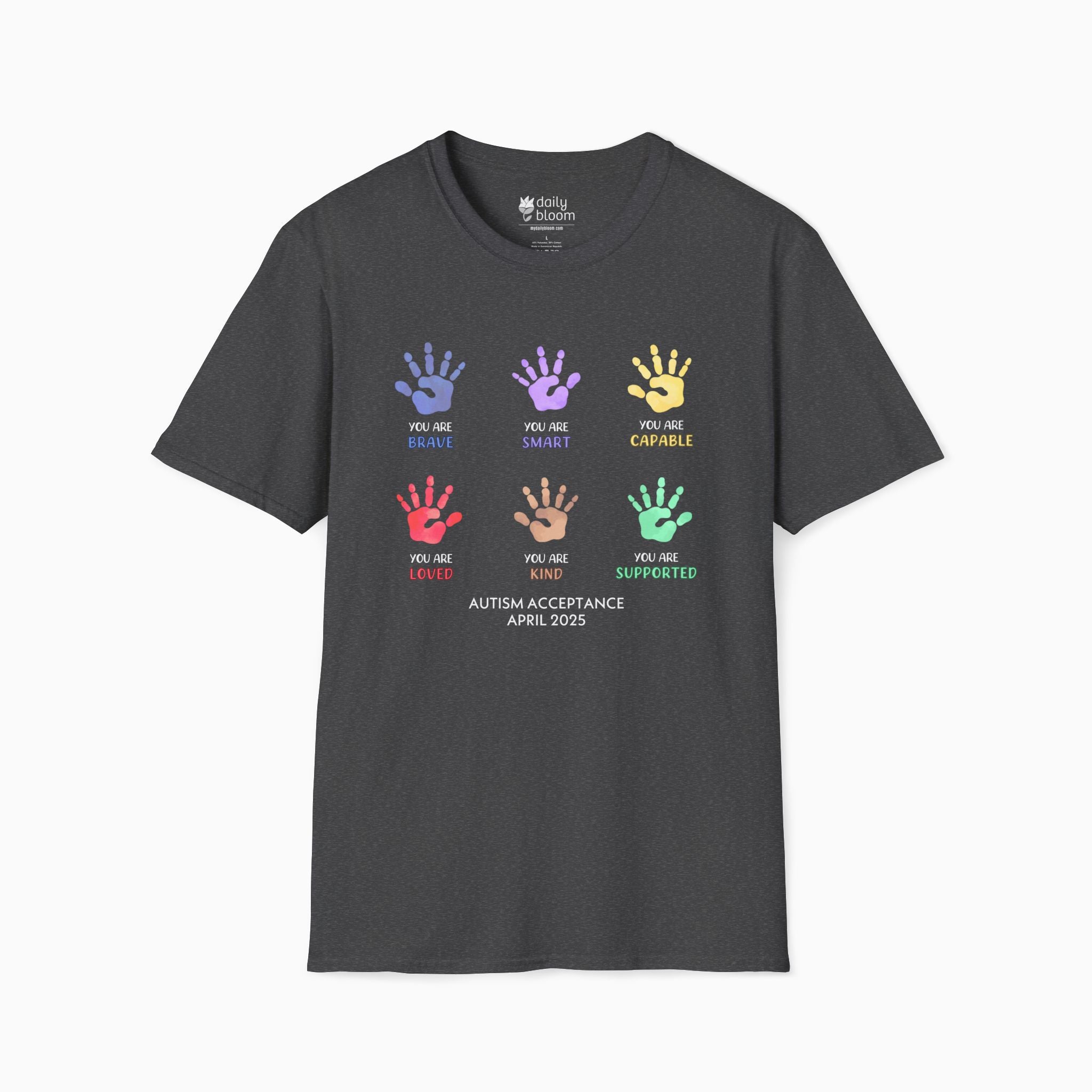 Autism Awareness 2025 - Affirmation Handprints T-Shirt