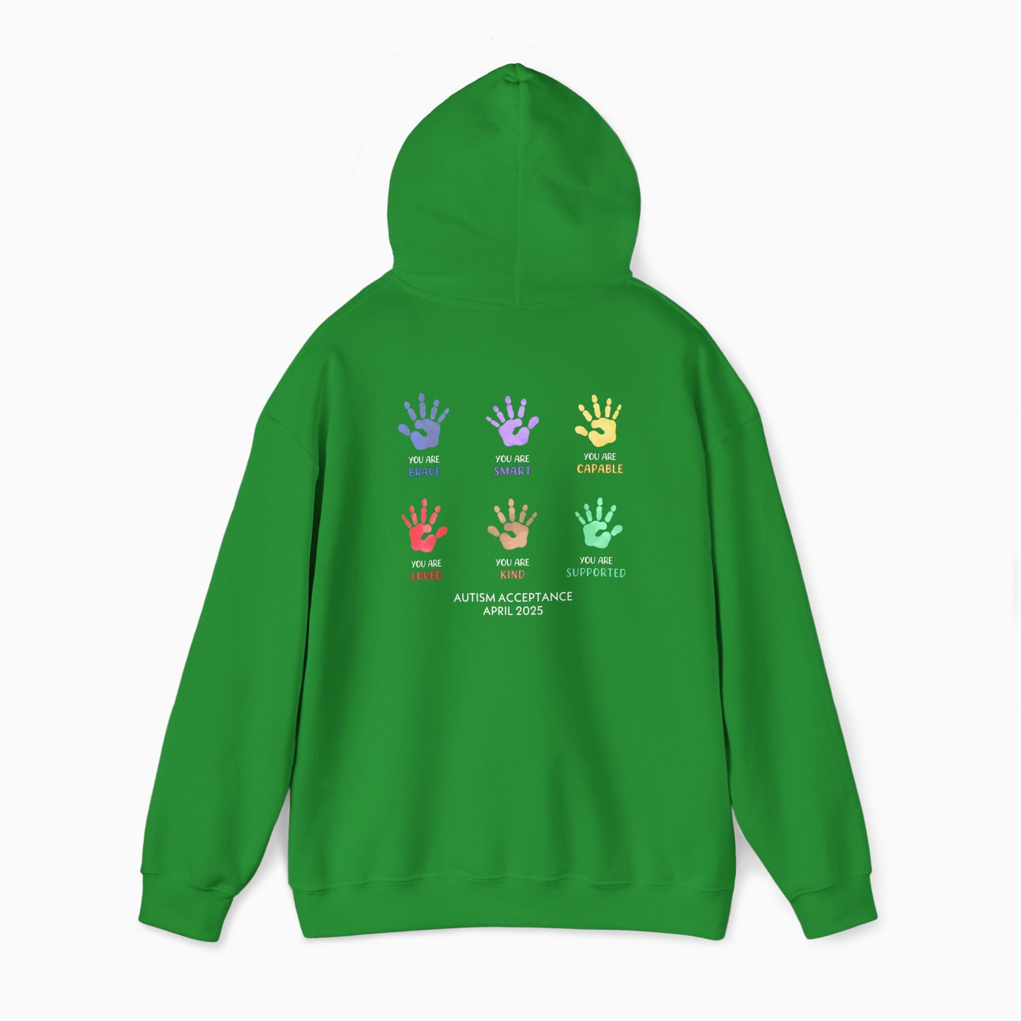 Autism Awareness 2025 - Affirmation Handprints Hoodie