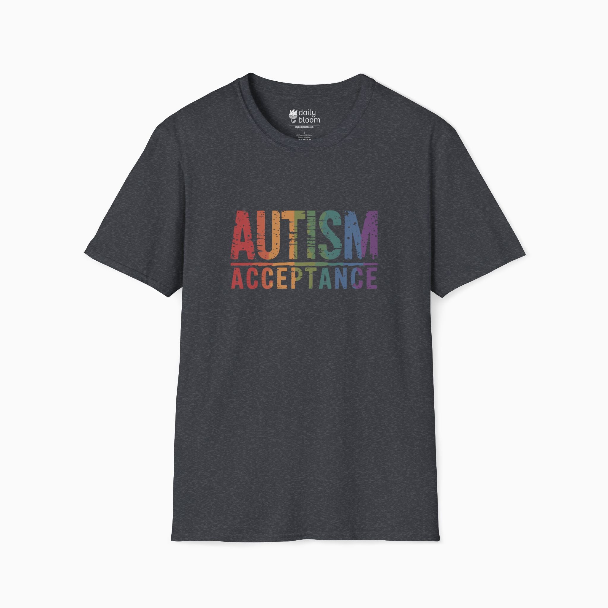 Autism Acceptance Grunge Rainbow Tee