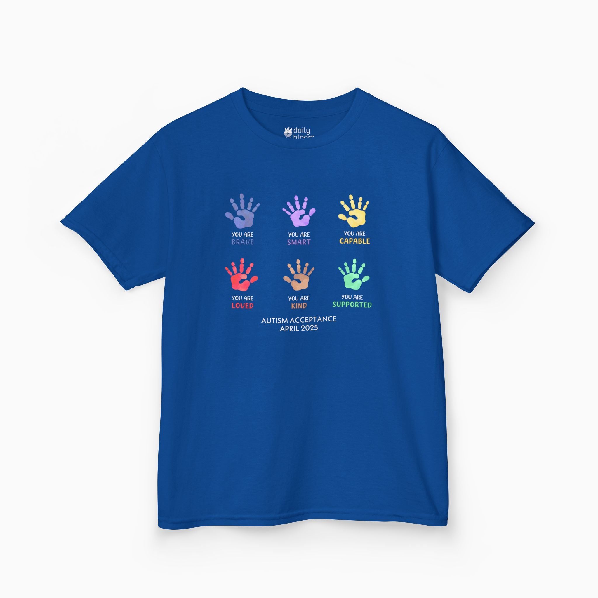 Autism Awareness 2025 - Affirmation Handprints Youth T-Shirt