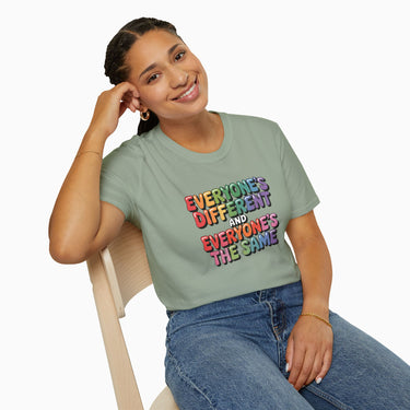 Autism T-Shirt - Everyone's Different and Everyone's the Same Tag - Free Tee - Daily Bloom