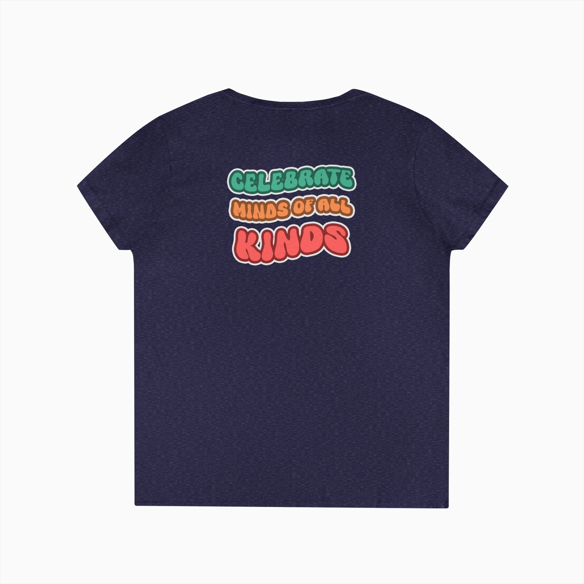 Autism Awareness 2025 - Celebrate Minds of All Kinds Ladies V-Neck T-Shirt