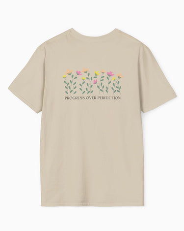 Autism T-Shirt - Progress over Perfection Tee w/ Back Print - Daily Bloom