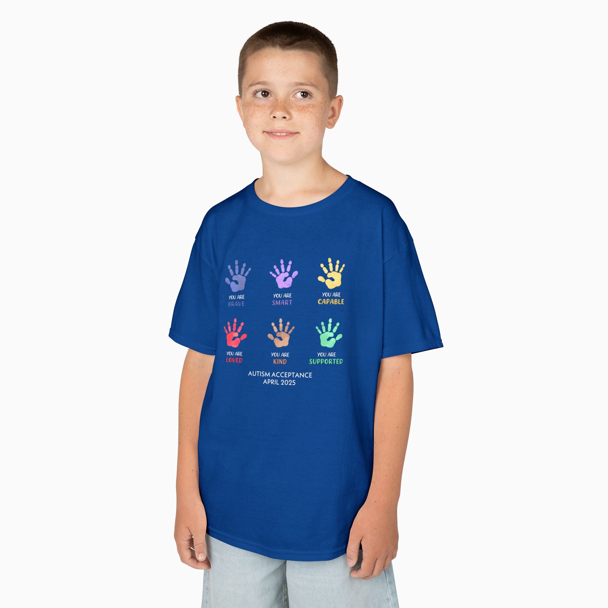 Autism Awareness 2025 - Affirmation Handprints Youth T-Shirt